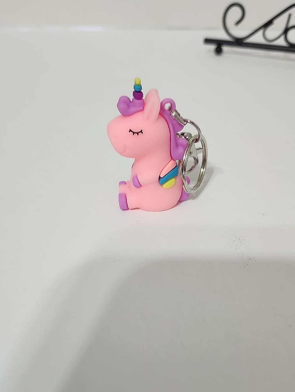 Pink Unicorn Keychain Bag Charm Zipper Pull Purple Mane Colorful Unicorn New